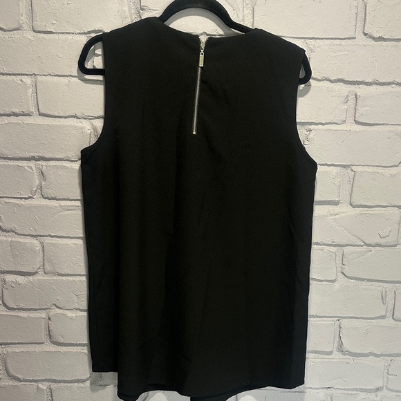 NWOT Alfani Black Sleeveless Blouse with Silver Trim size 12 - Picture 7 of 8